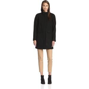 Vince Camuto Boyfriend Cocoon Coat Women's Sze M Black Hood